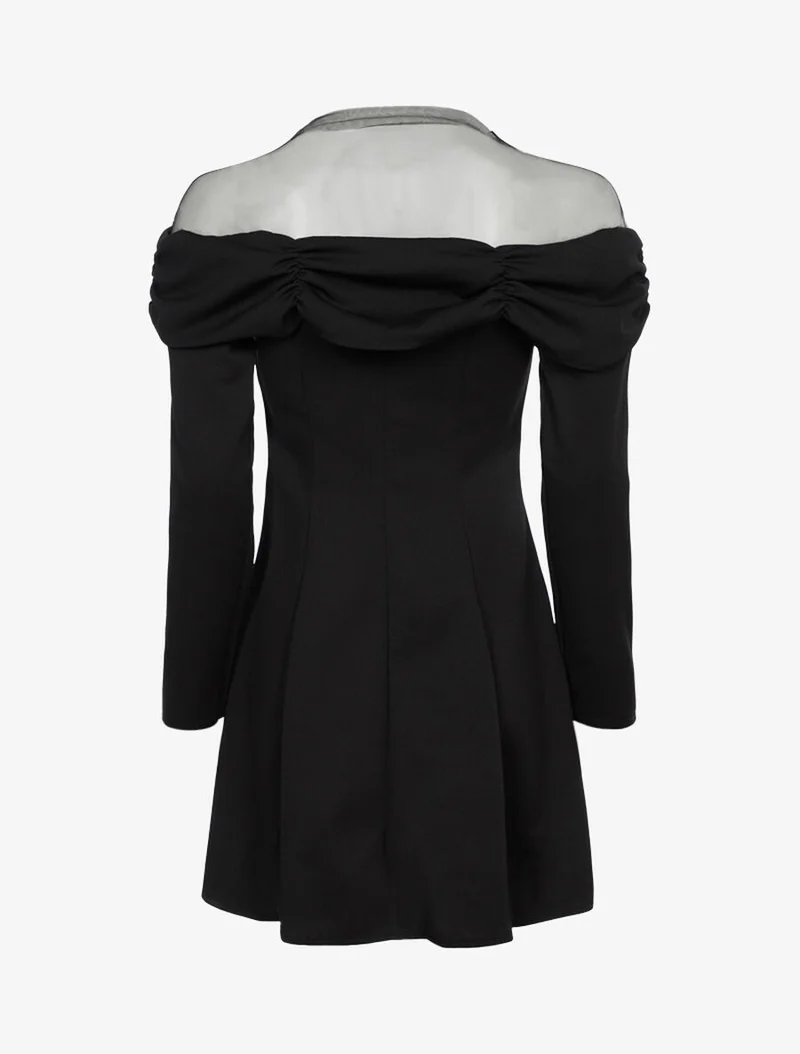 Robe buste à plis - Noir
