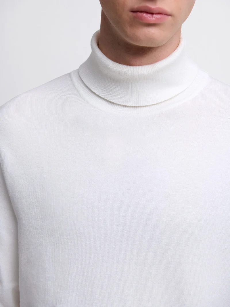 Pull col roulé en jersey