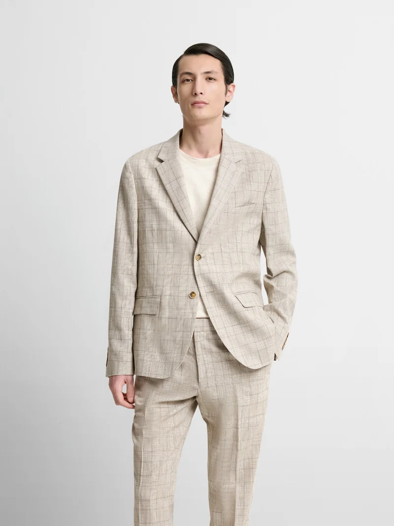 Veste de costume slim à carreaux