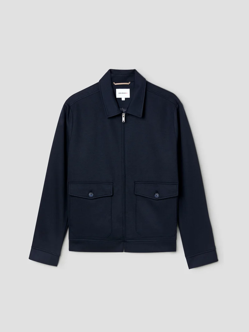 Veste regular en coton col chemise