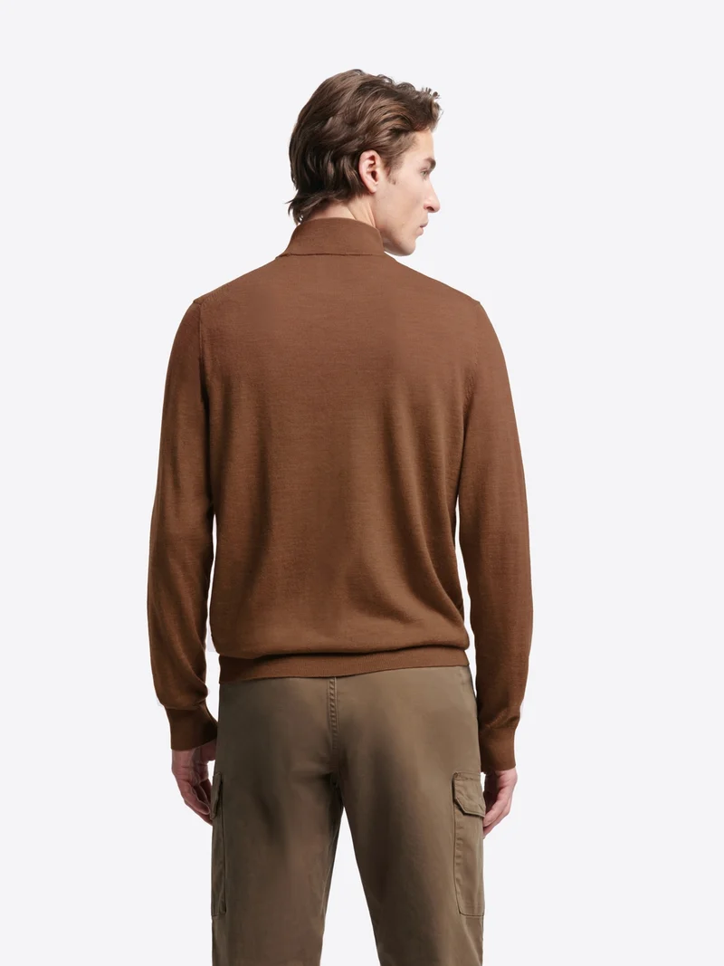 Pull col cheminée en laine Mérinos