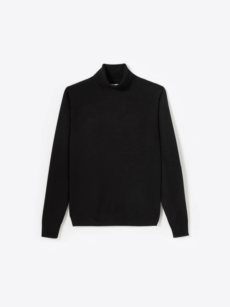 Pull col roulé en jersey