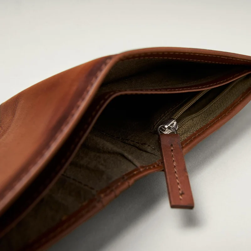 Portefeuille en cuir lisse