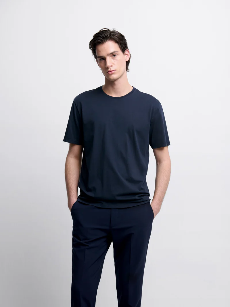 T-shirt col rond en coton Supima®