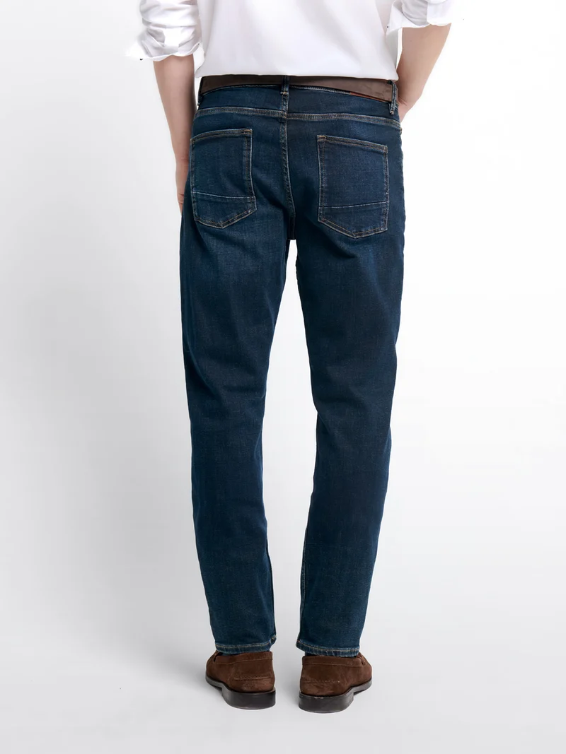 Jean denim regular stretch teinté