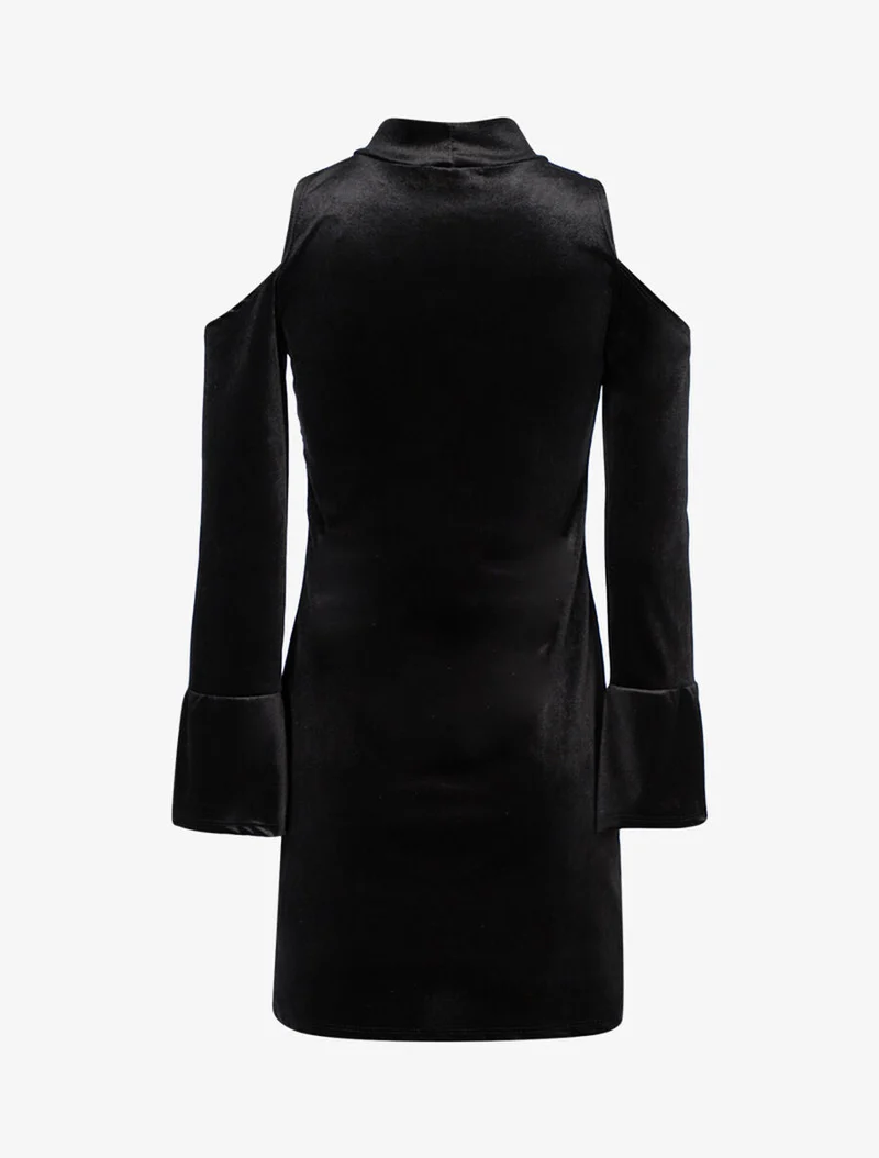 Robe en velours à épaules nues - Noir