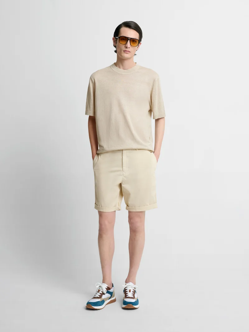 Bermuda slim taille semi-élastiquée