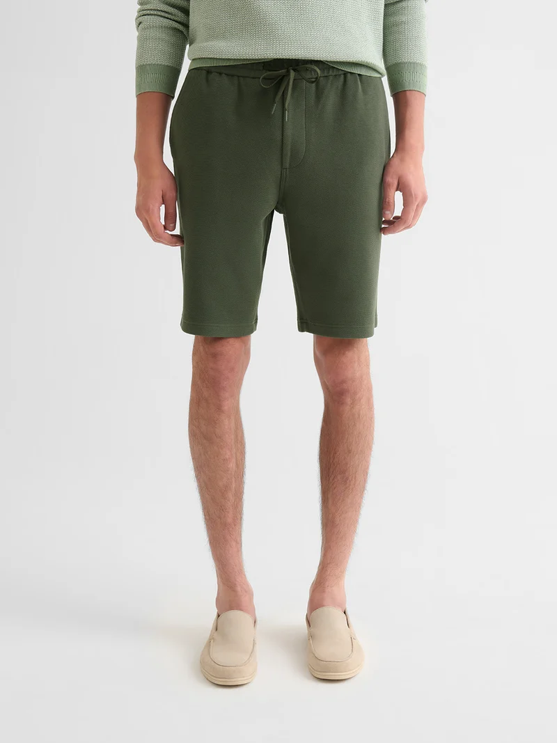Bermuda regular taille élastiquée