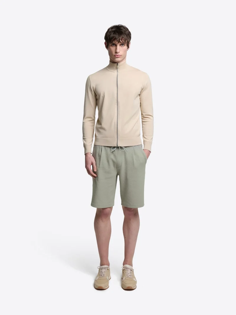 Bermuda regular en coton gauffré