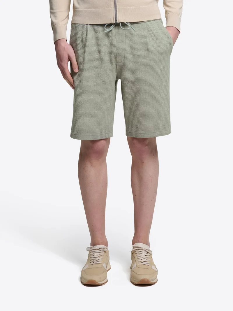 Bermuda regular en coton gauffré