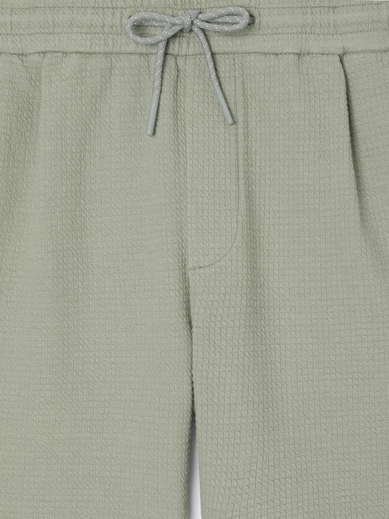 Bermuda regular en coton gauffré
