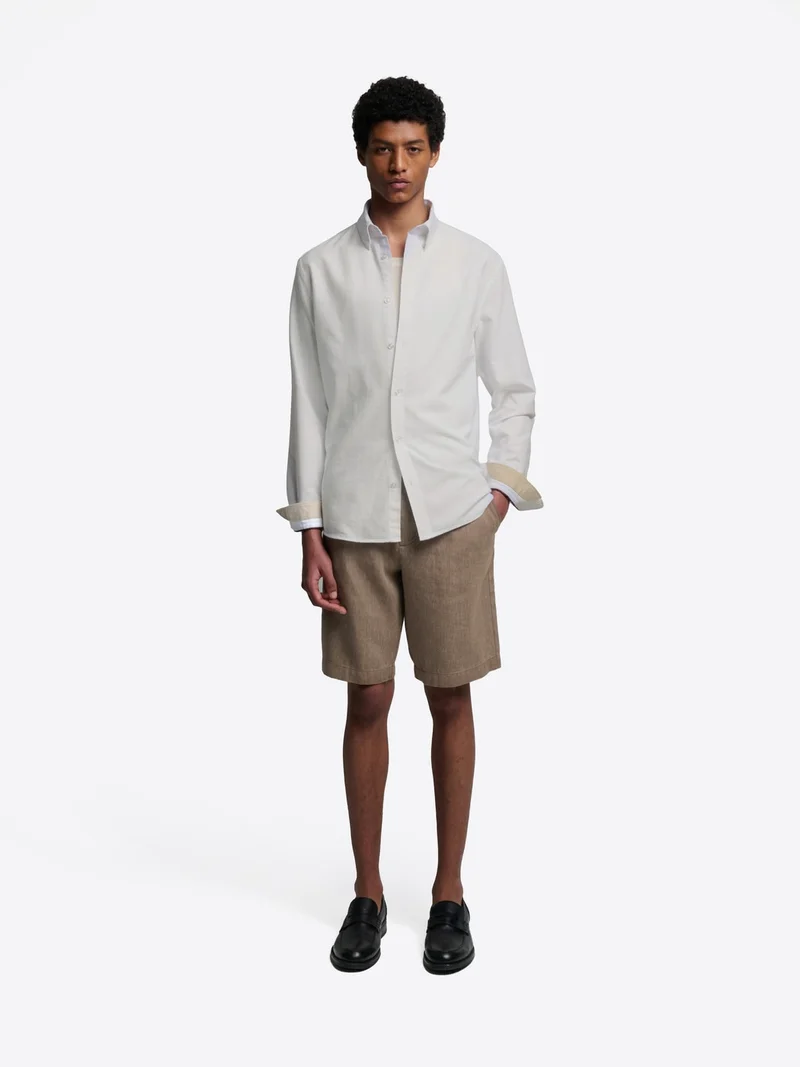 Bermuda slim taille semi-élastiquée