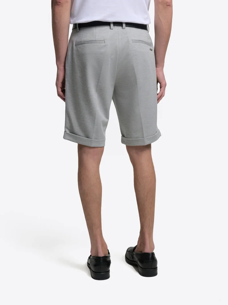 Bermuda slim en maille taille élastique