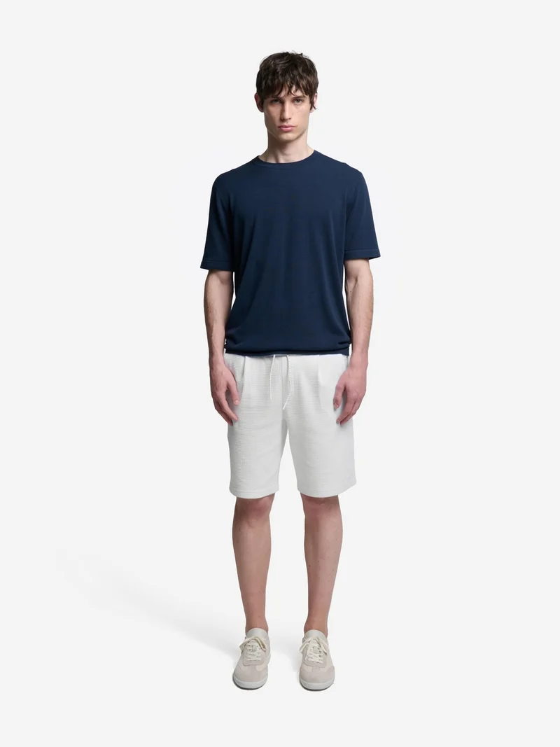 Bermuda regular en coton gauffré