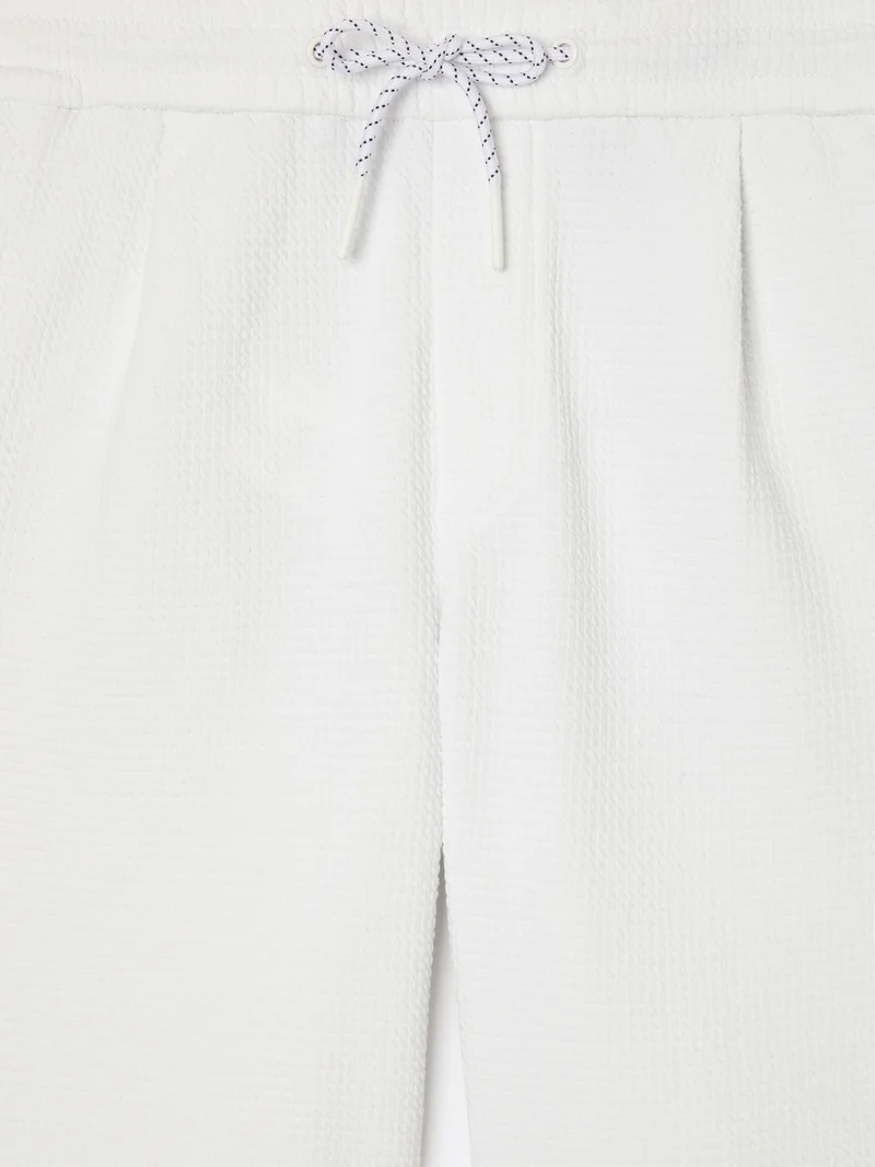 Bermuda regular en coton gauffré