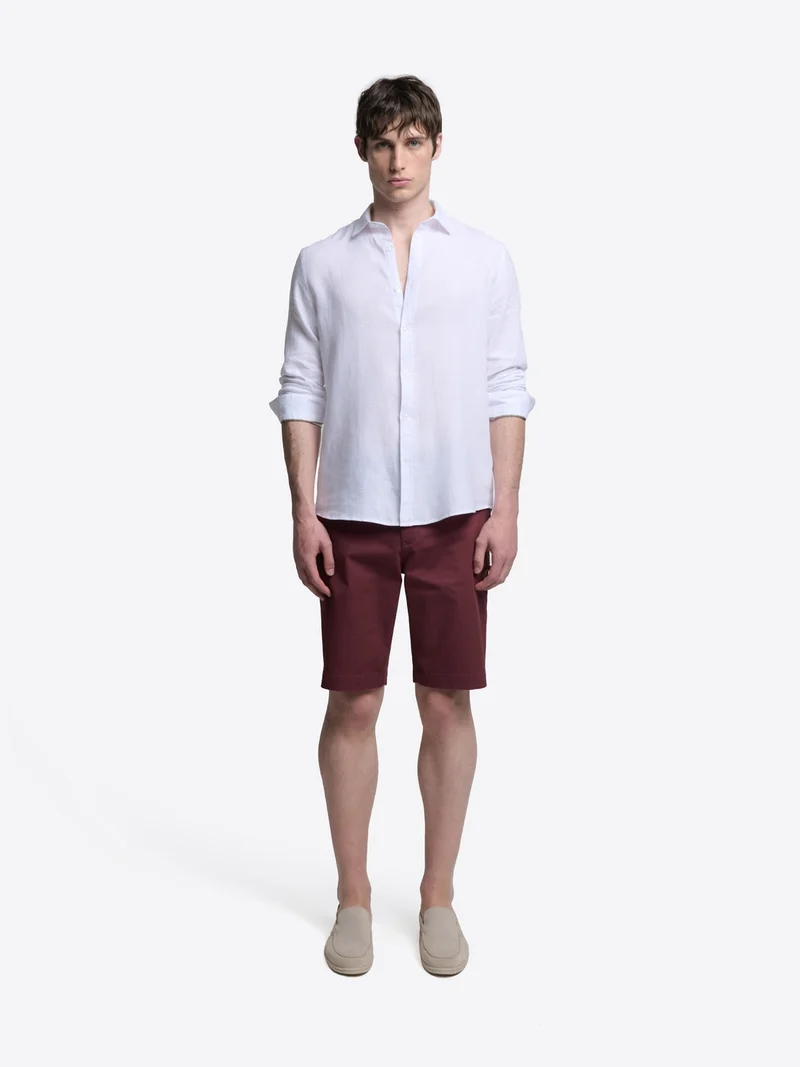 Bermuda slim en coton stretch