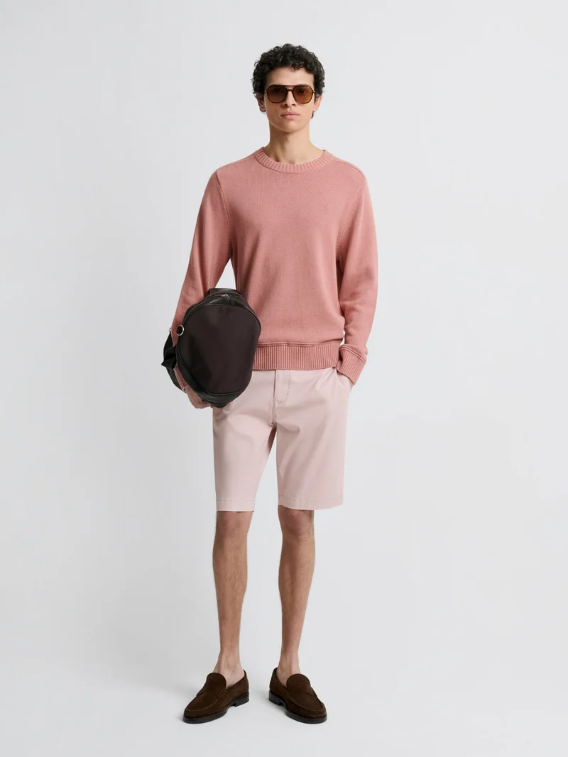 Bermuda slim taille semi-élastiquée