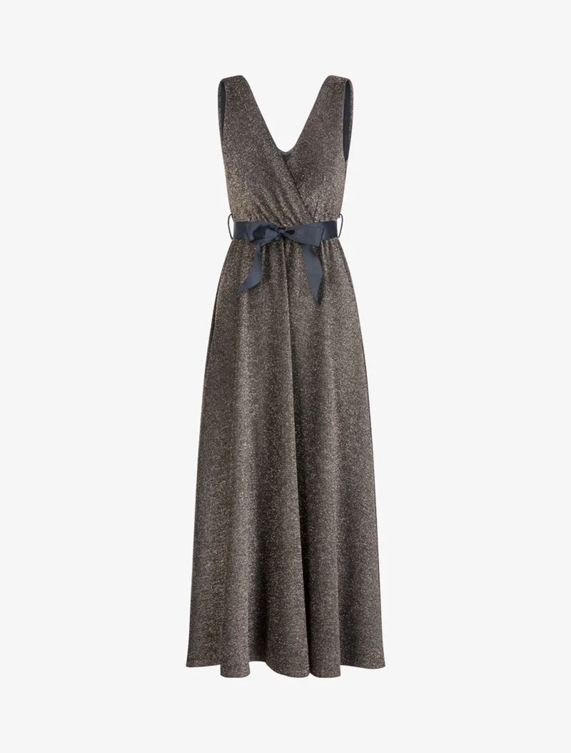 Robe longue pailletée - Or