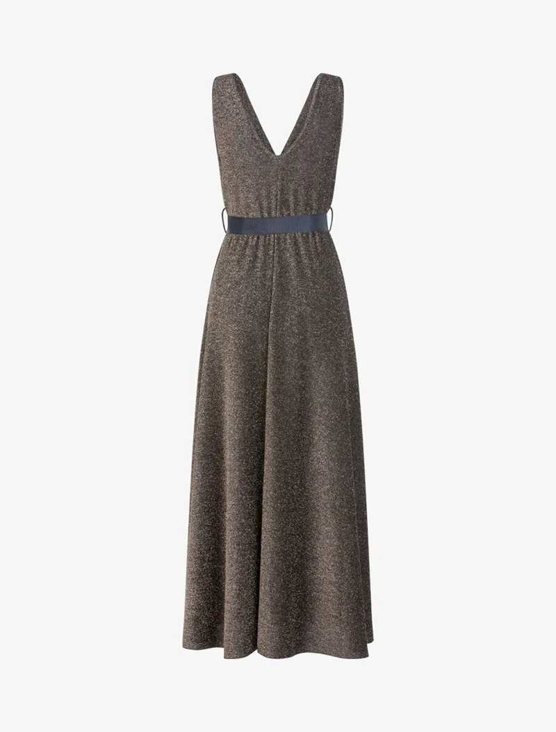 Robe longue pailletée - Or