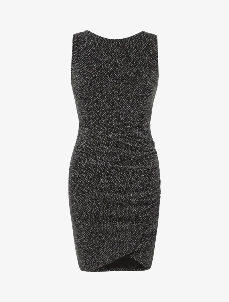 Robe brillante effet drapé - Argent