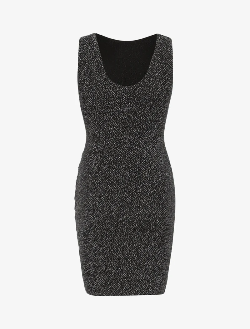 Robe brillante effet drapé - Argent