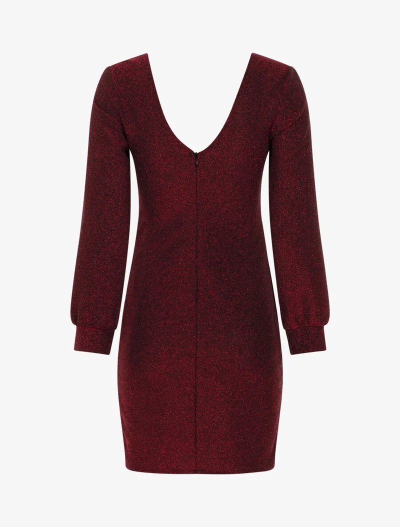 Robe scintillante à manches fendues - Rouge