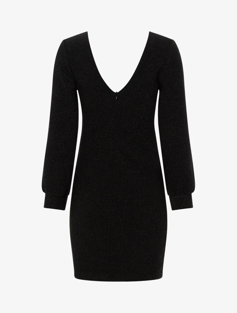Robe scintillante à manches fendues - Noir