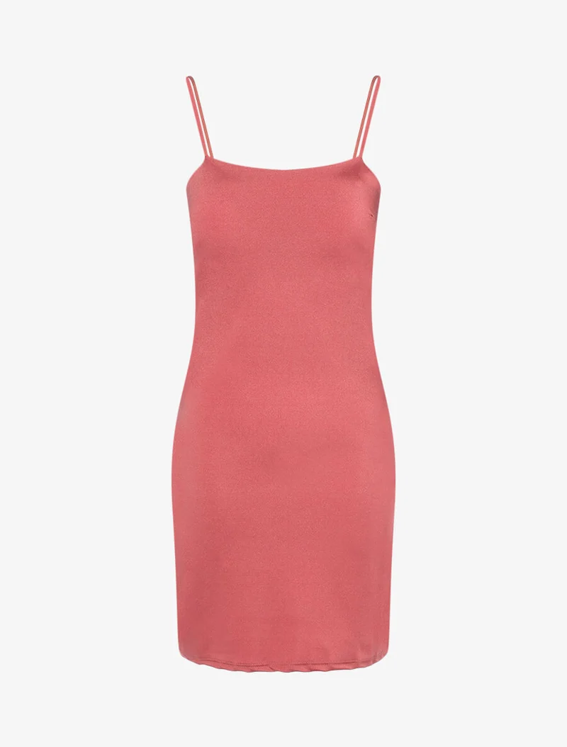 Robe moulante satinée - Rose foncé