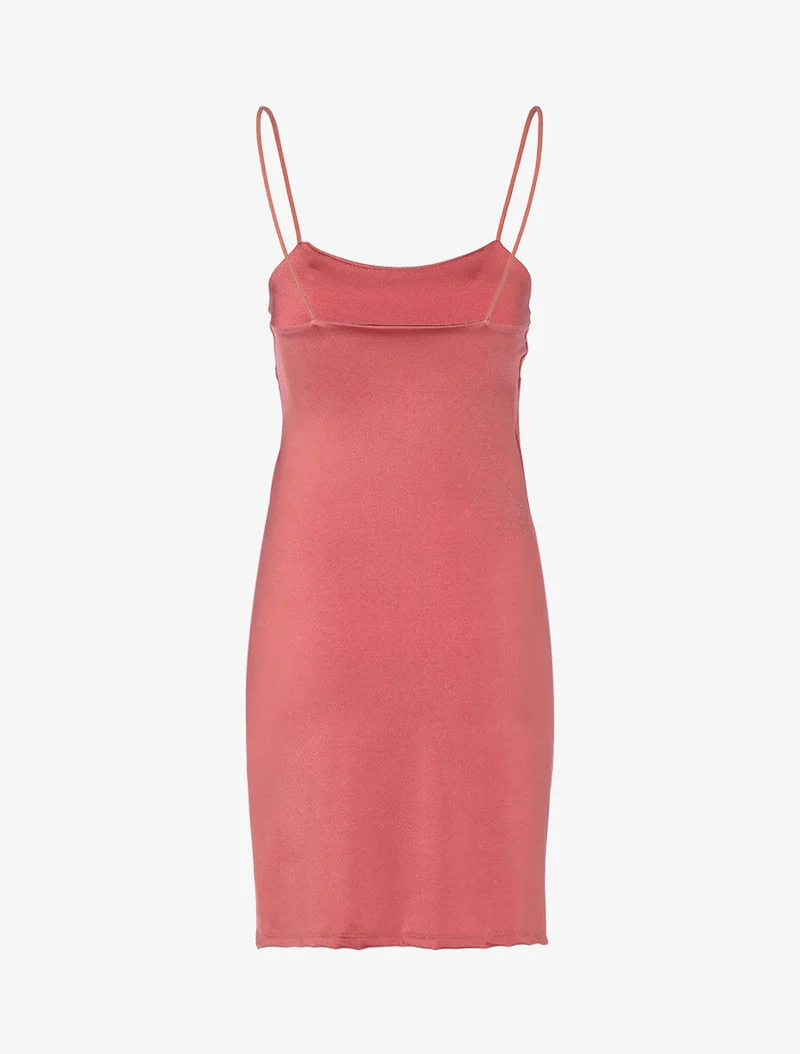 Robe moulante satinée - Rose foncé