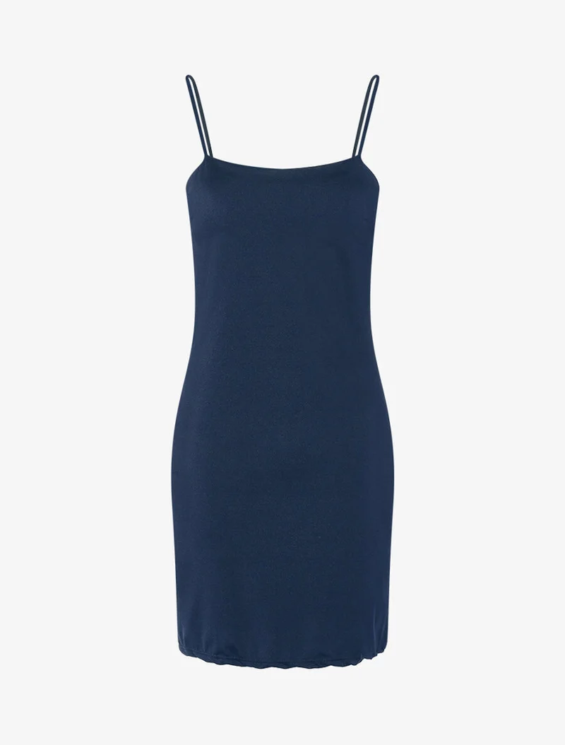 Robe moulante satinée - Marine