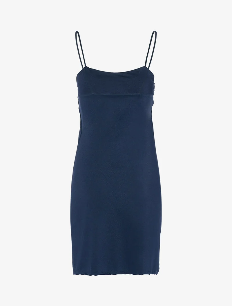 Robe moulante satinée - Marine