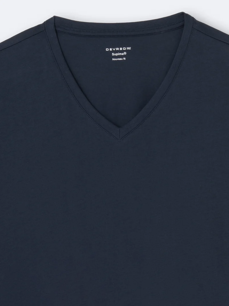 T-shirt col V en coton Supima®