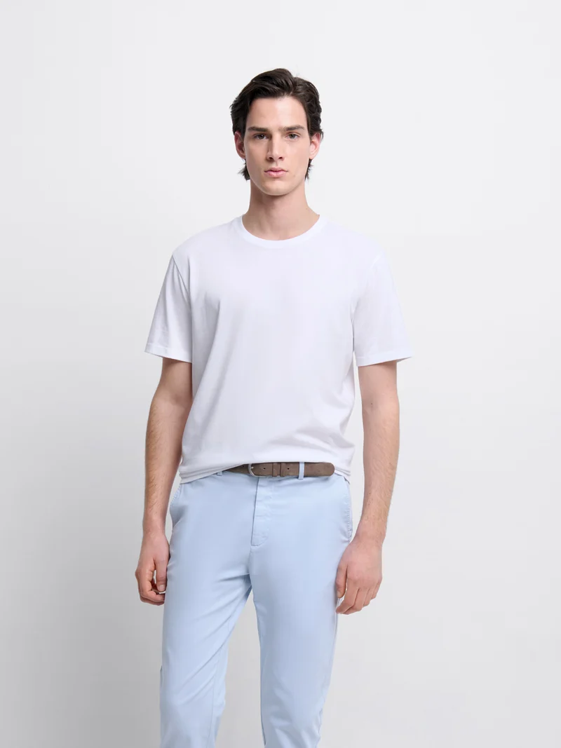T-shirt col rond en coton Supima®