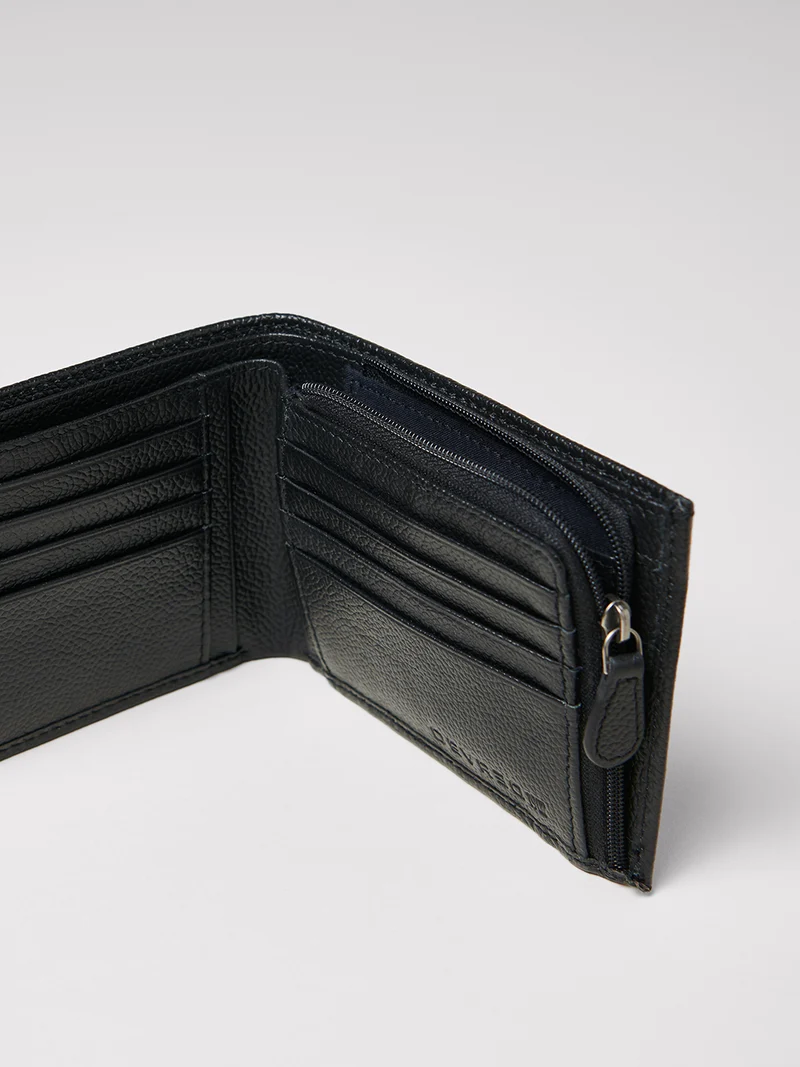 Portefeuille en cuir grainé
