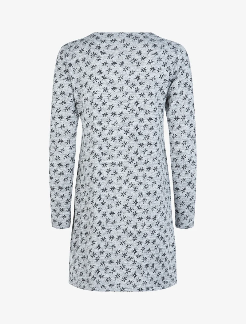 Robe en maille à imprimé petites fleurs - Gris clair