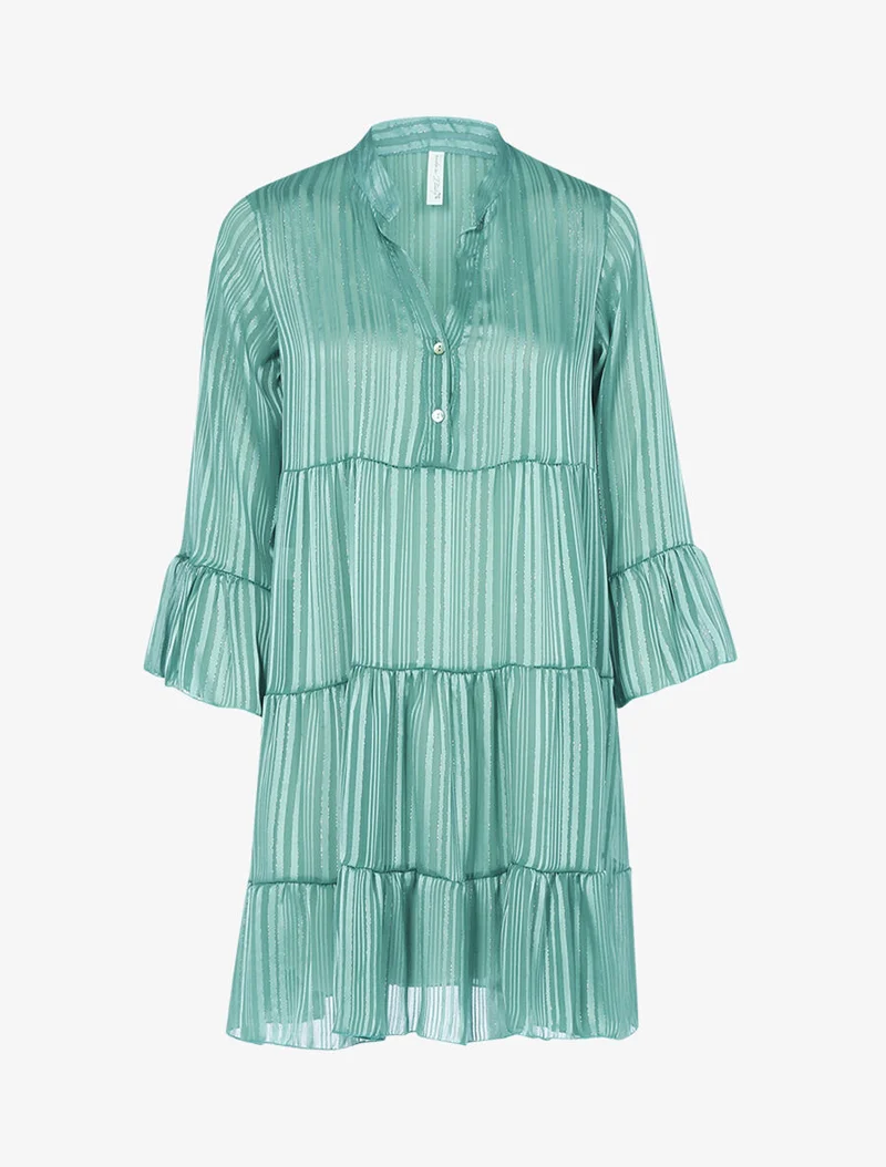Robe trapèze volantée - Vert