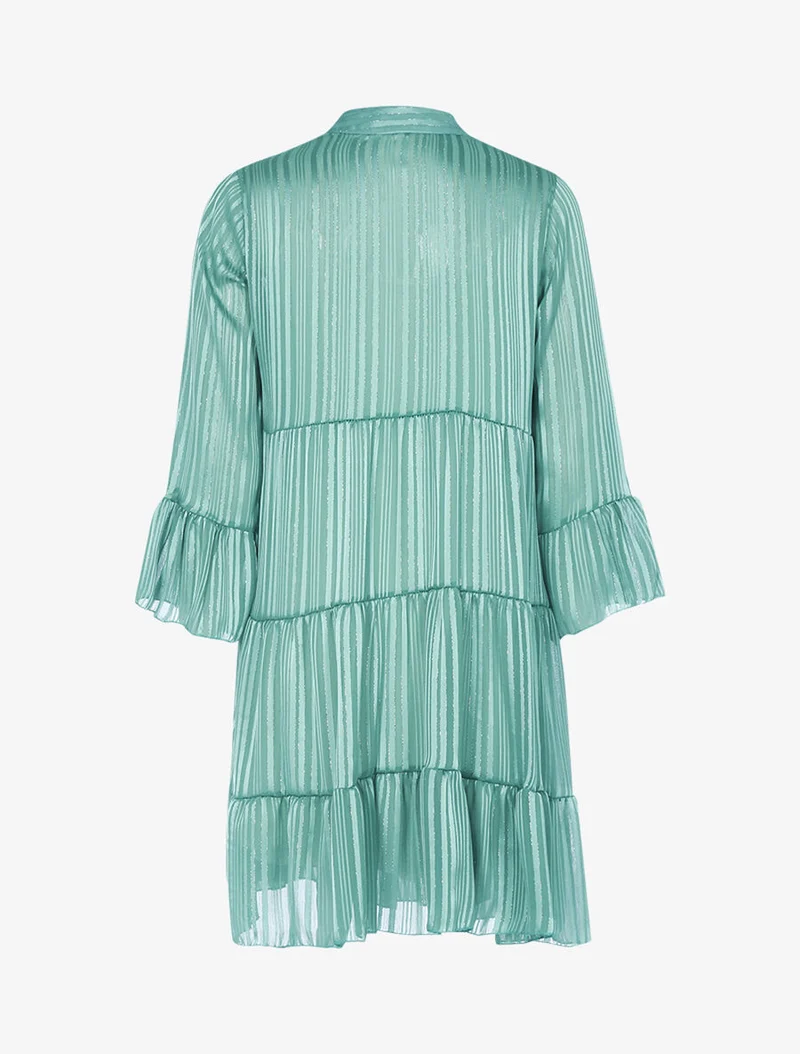 Robe trapèze volantée - Vert