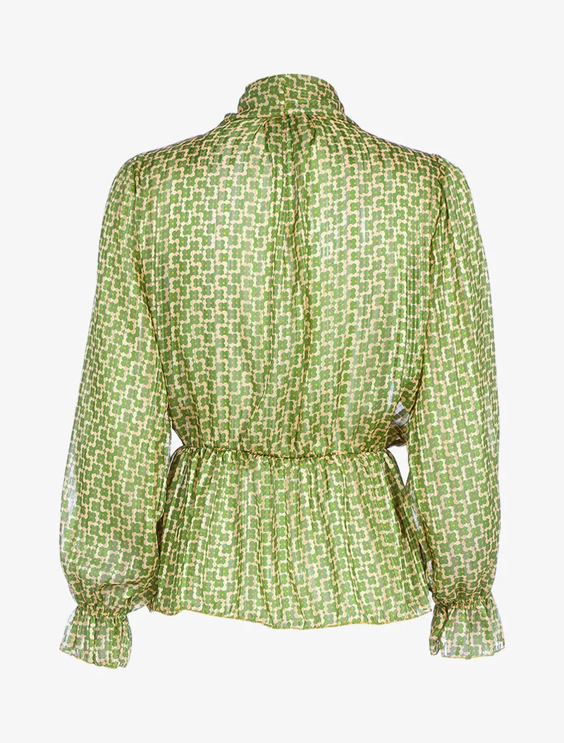Top à imprimé trèfles graphiques - Vert