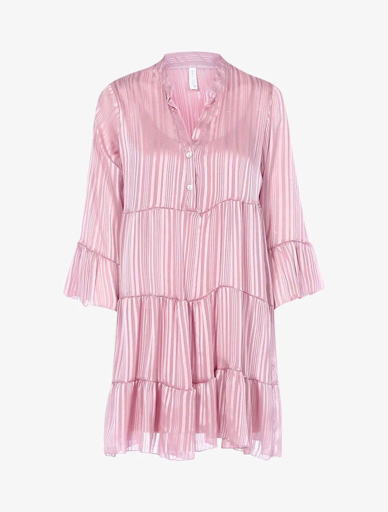 Robe trapèze volantée - Rose
