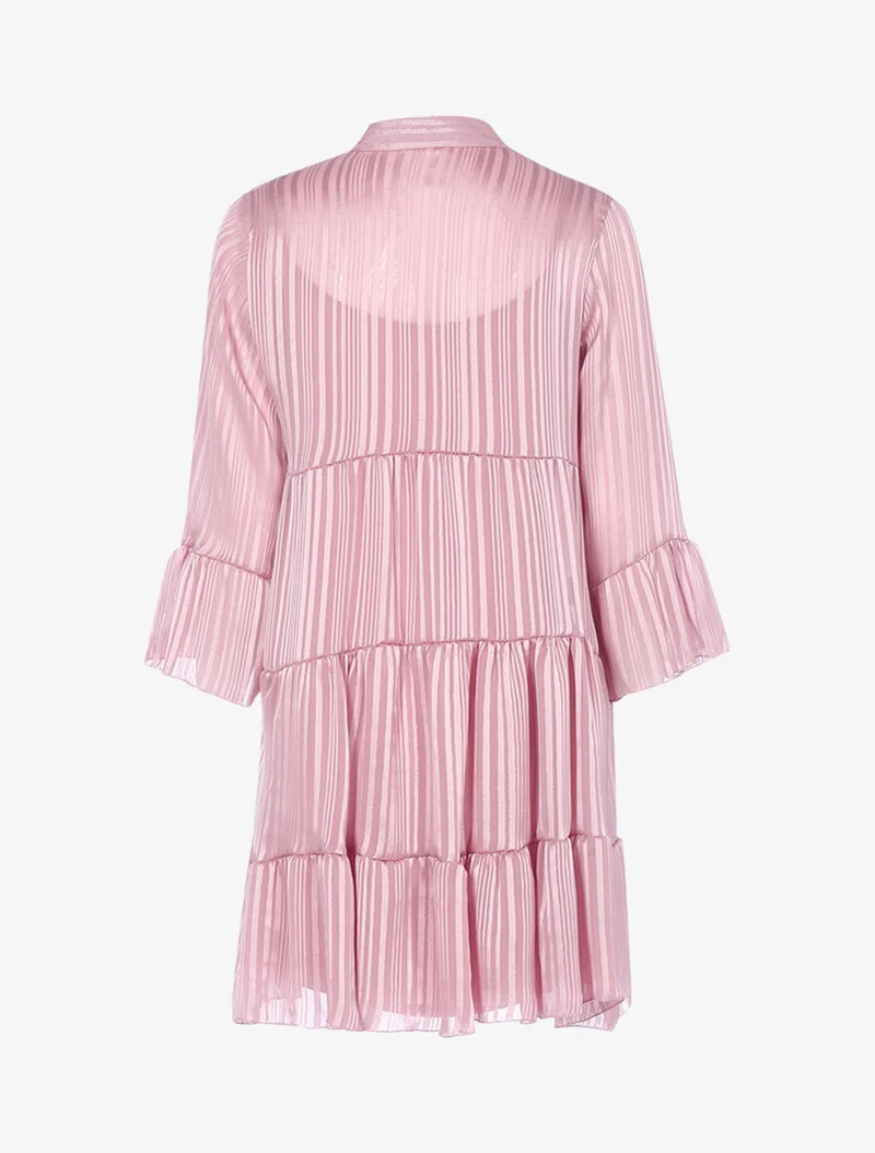 Robe trapèze volantée - Rose