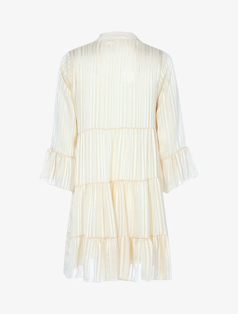 Robe trapèze volantée - Beige