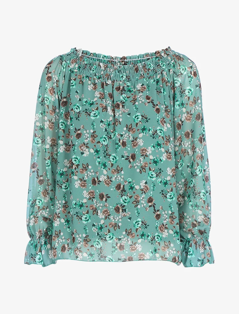 Top à imprimé fleuri - Vert