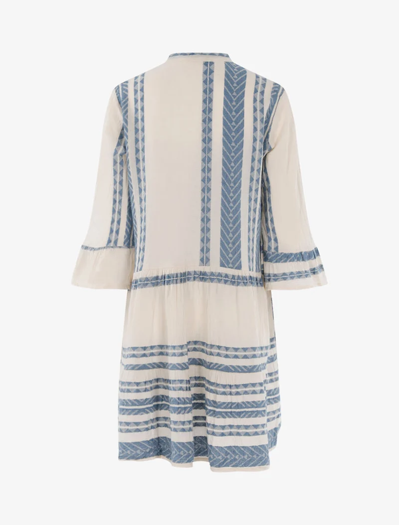 Robe bohème à imprimés - Bleu charrette