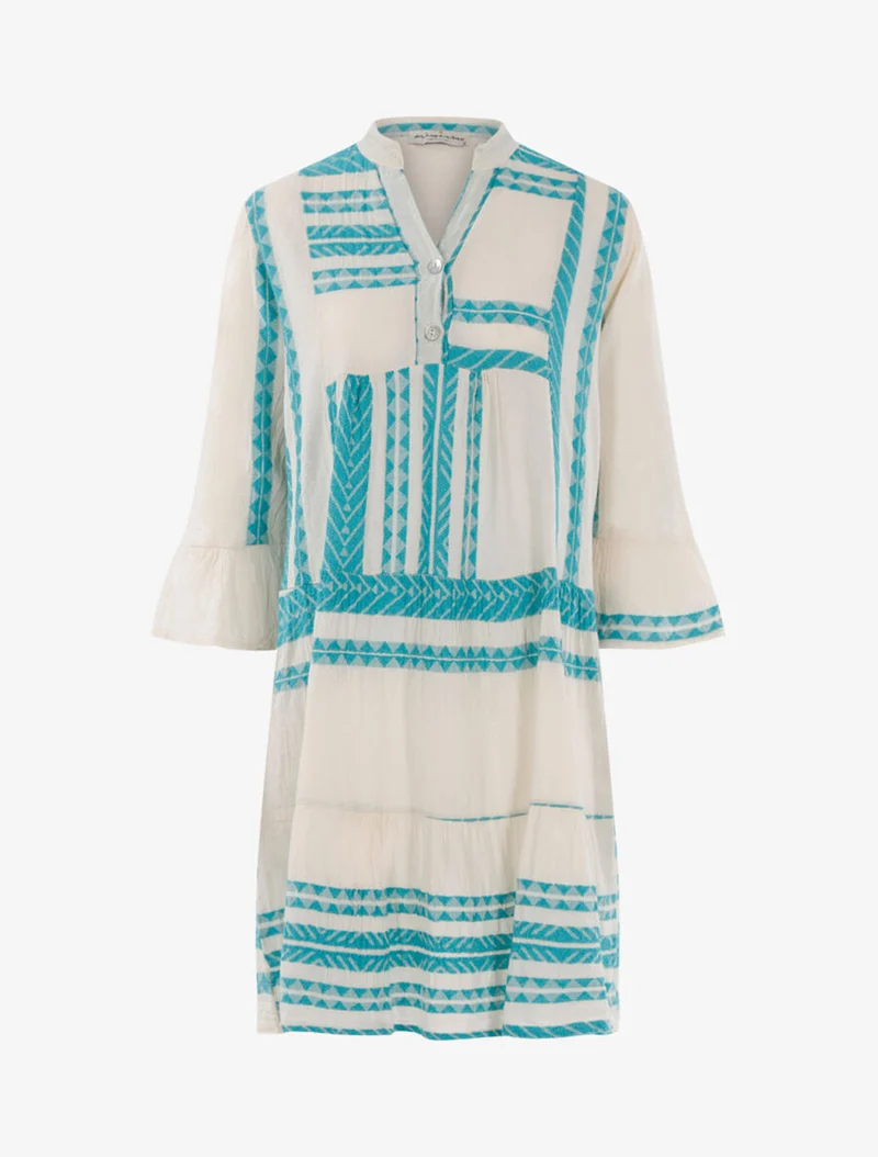 Robe bohème à imprimés - Turquoise