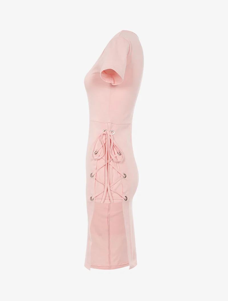 Tunique à côté lacé - Rose