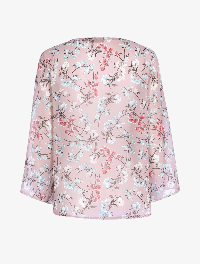 Top à imprimé champêtre et sequins - Rose