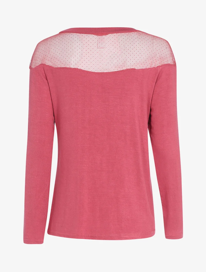Top ample haut de buste en tulle - Rose