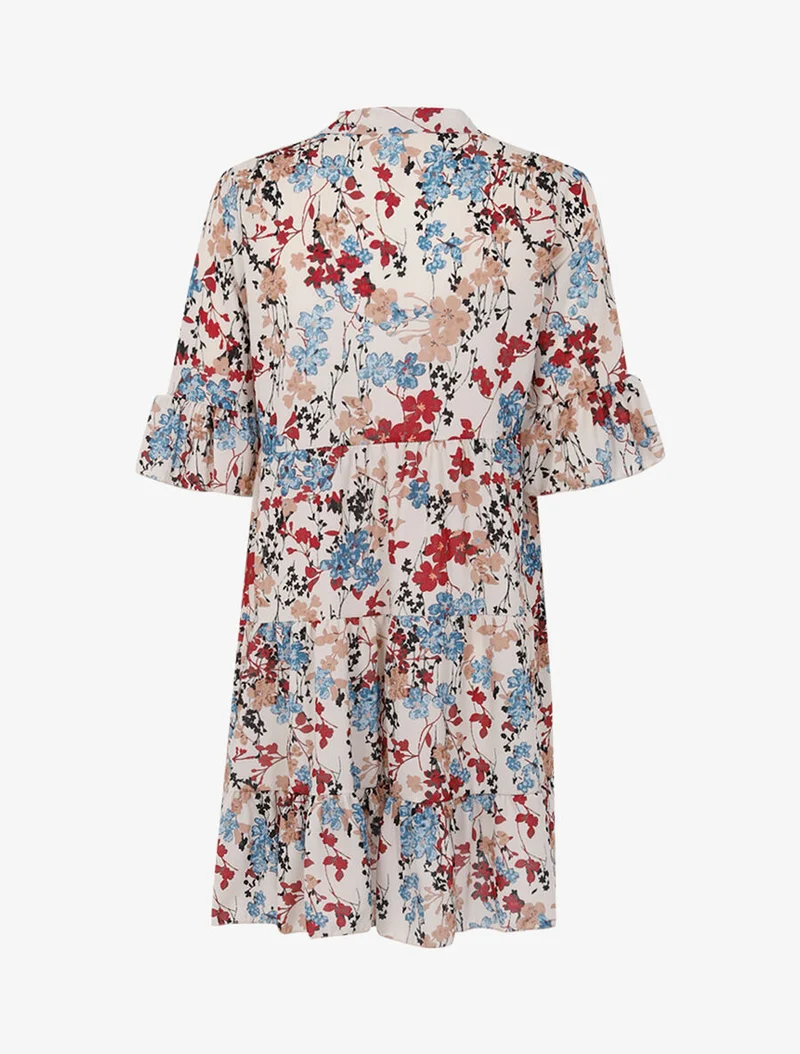 Robe ample coupe droite imprimé - Écru