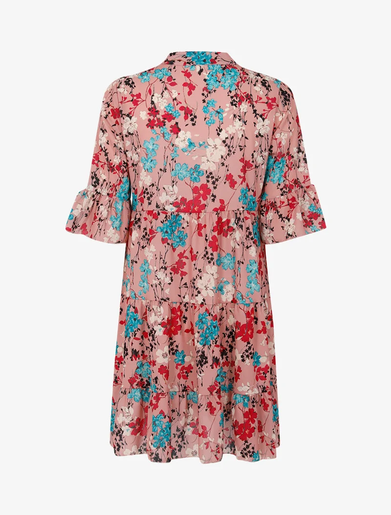 Robe ample coupe droite imprimé - Rose