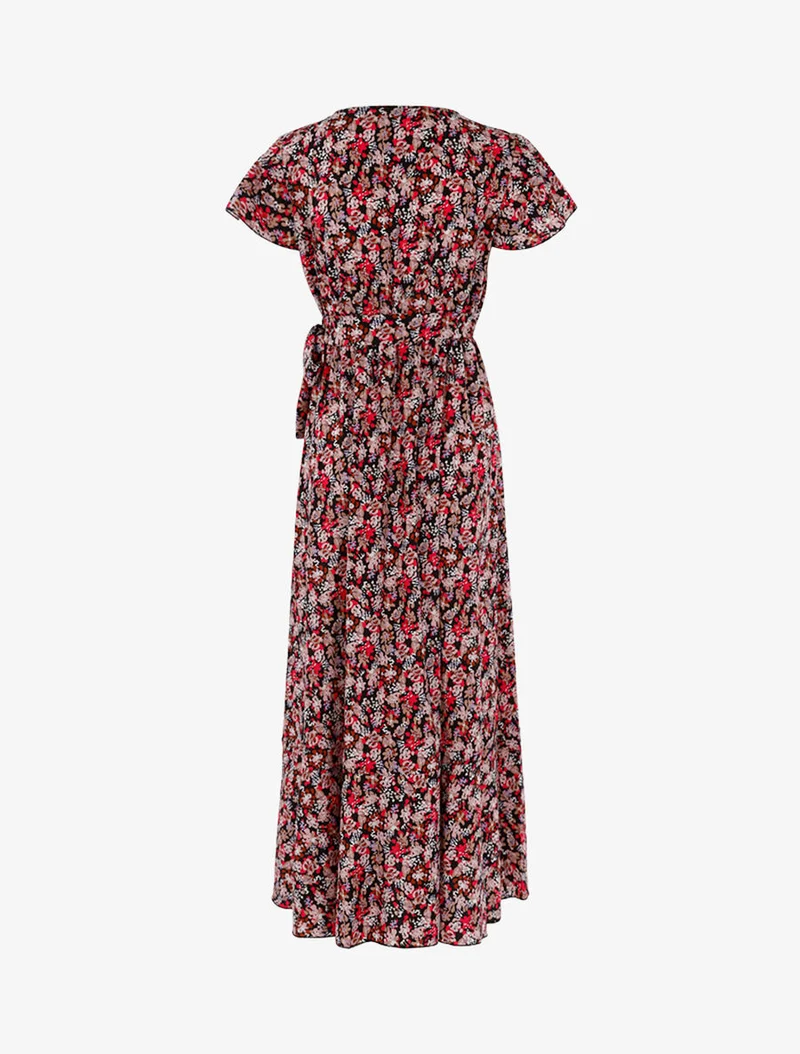 Robe à imprimé fleurs graphiques - Noir